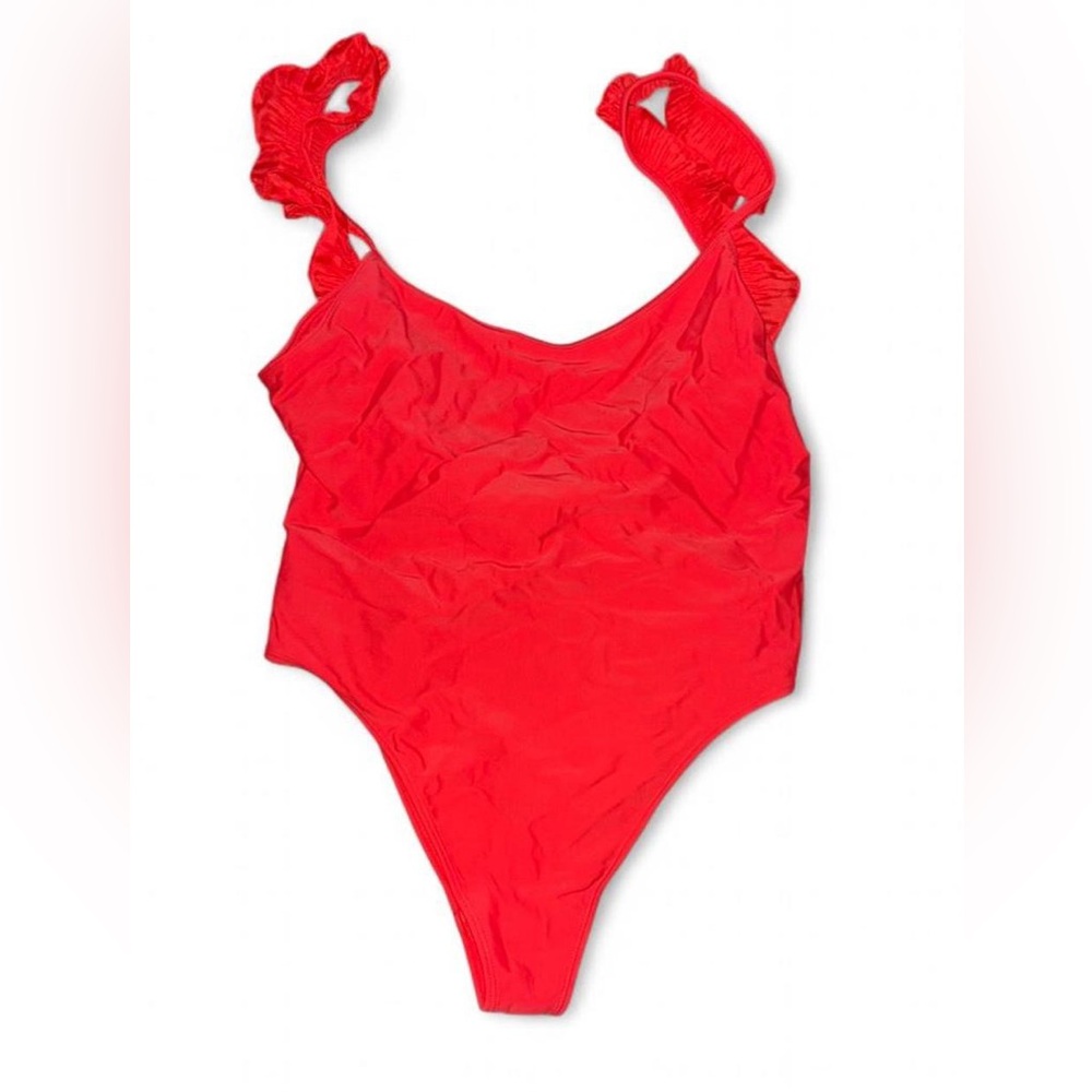 Forever 21 Red Ruffle One Piece Swimsuit